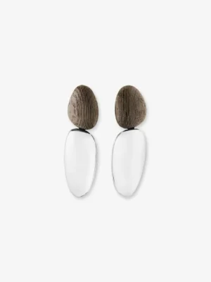 Monies Anniversary earclips: bog oak, sterling silver