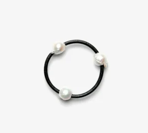 Monies Bangle: baroque pearls, leather