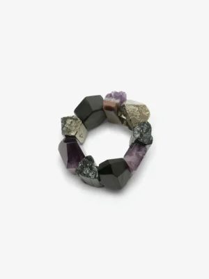 Monies Bracelet: amethyst, tourmaline, pyrite