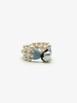 Monies Bracelet: celestine, freshwater pearls