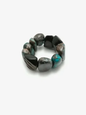 Monies Bracelet: chrysocolla, horn