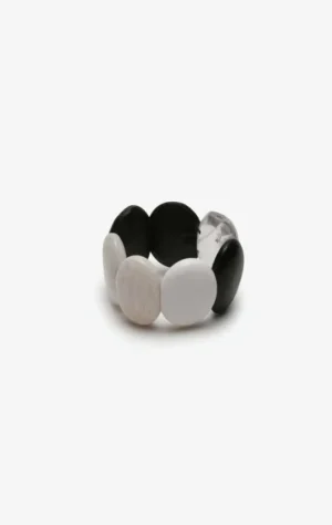 Monies Bracelet: dolomite, ebony, mountain crystal