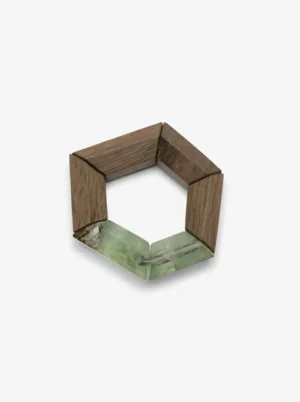 Monies Bracelet: flourite, bog oak