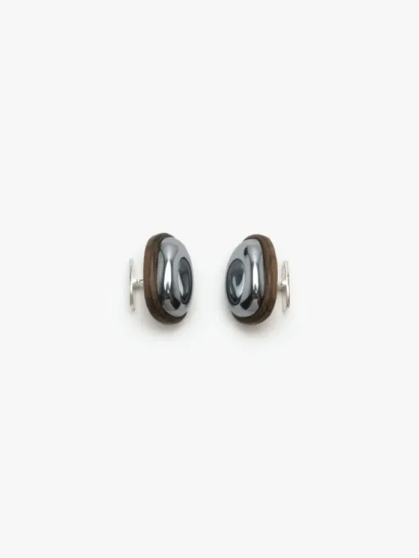 Monies Cuff link: hematite, bog oak