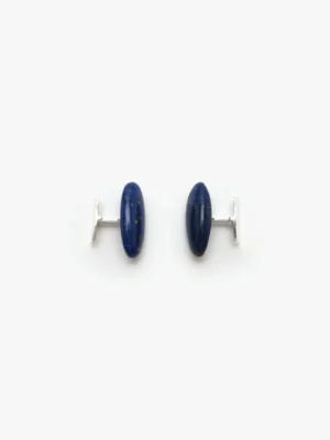 Monies Cuff link: sterling silver, lapis lazuli