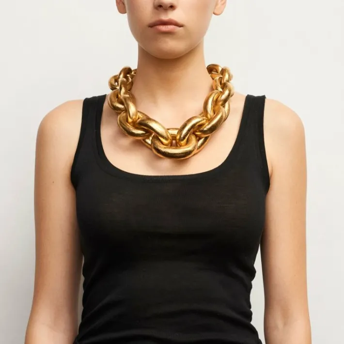 Monies Delhi necklace gold foil