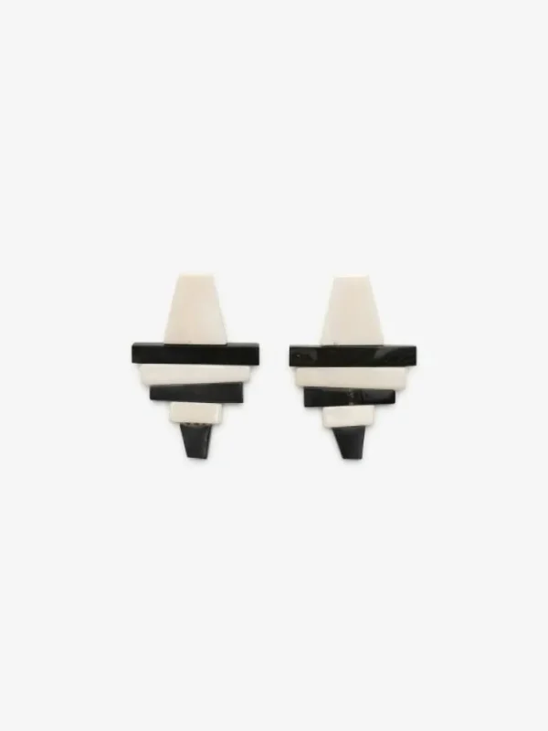 Monies Earring: bone, horn