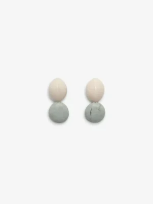 Monies Earring: bone, larimar crystal