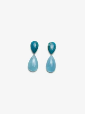Monies Earring: chrysocolla, aquamarine