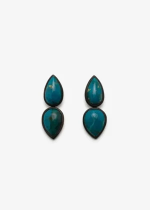 Monies Earring: chrysocolla, ebony