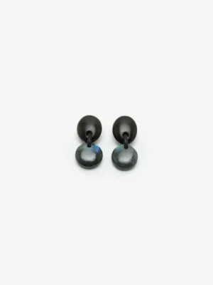 Monies Earring: ebony, labradorite