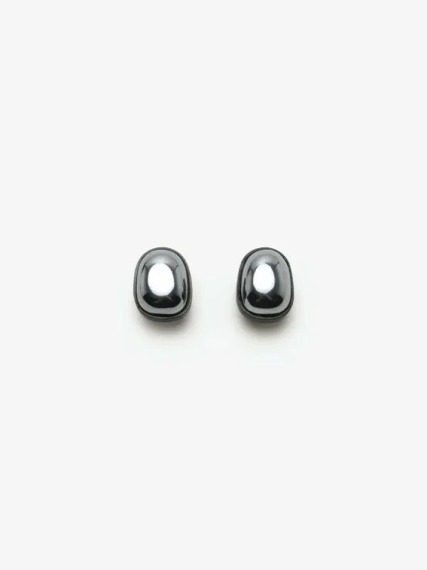Monies Earring: hematite, ebony