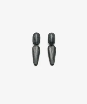 Monies Earring: kyanite, ebony
