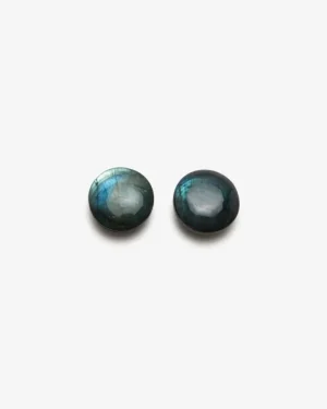 Monies Earring: labradorite, bog oak