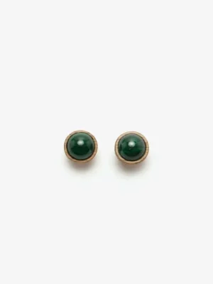 Monies Earring: malachite, oak