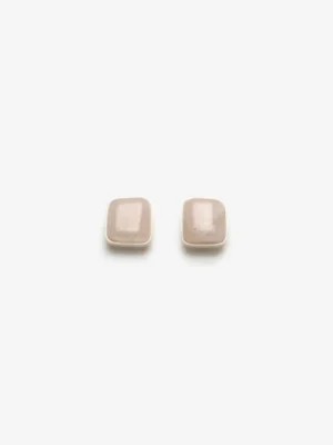 Monies Earring: rose quartz, bone