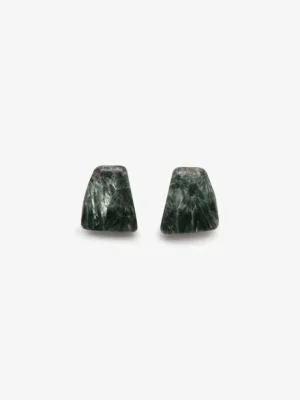 Monies Earring: seraphinite, greencast acrylic