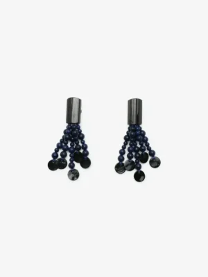 Monies Earring: tourmaline, lapis lazuli