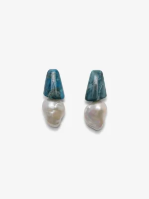 Monies Earrings: baroque pearl, apatite