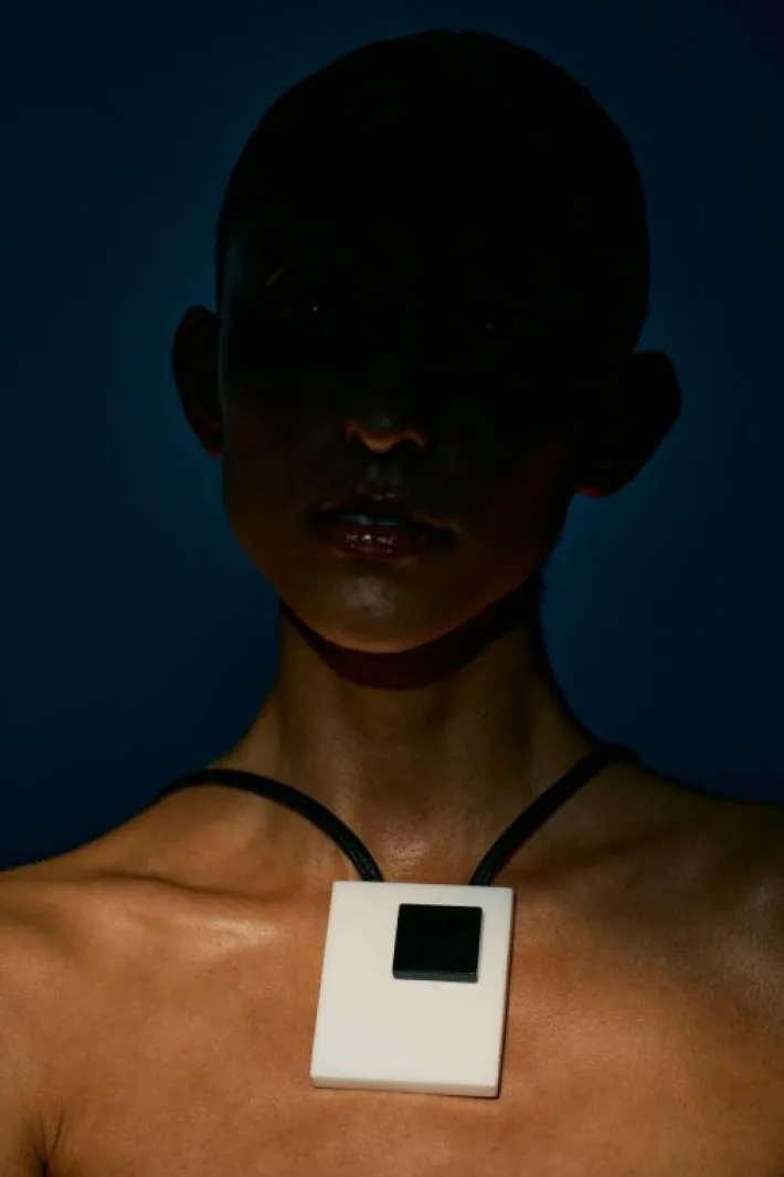 Monies Fay pendant: black/white acrylic