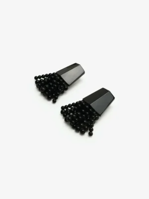 Monies Mila earring: obsidian stone, acrylic
