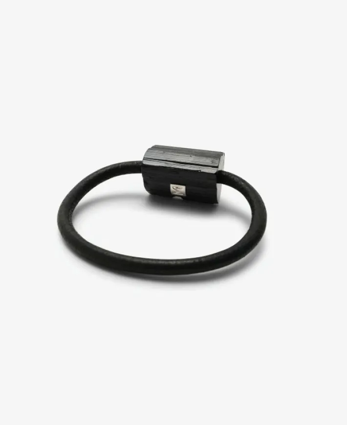 Monies Mint bracelet: leather, black tourmaline