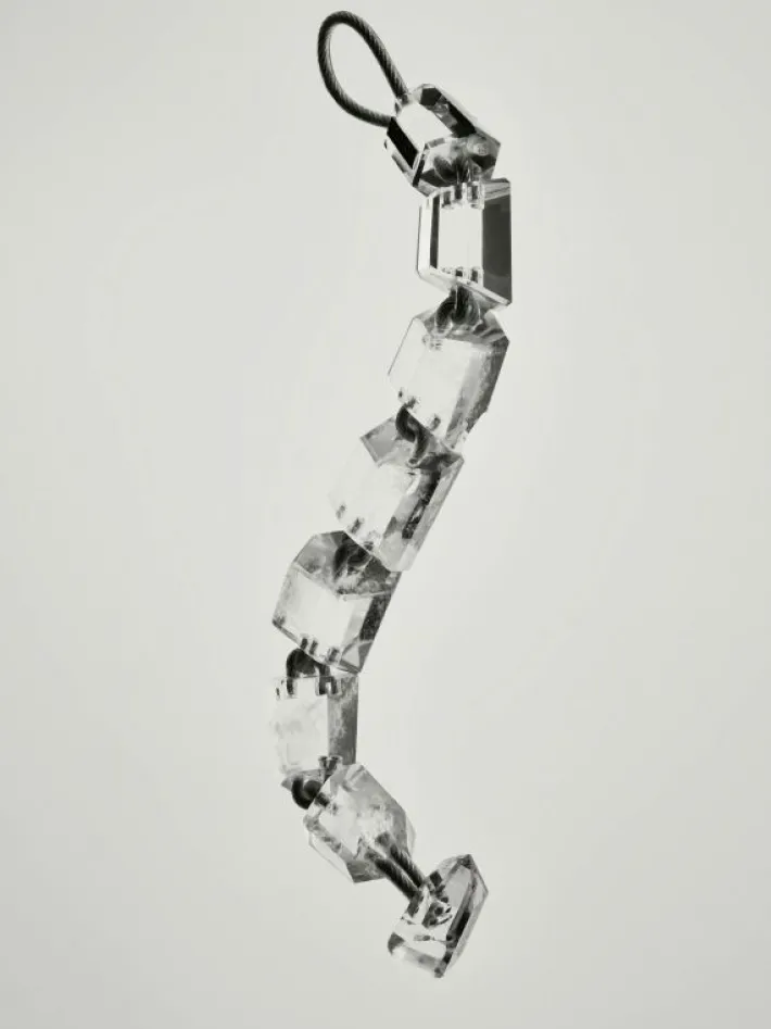 Monies Mint bracelet: mountain crystal, steel wire