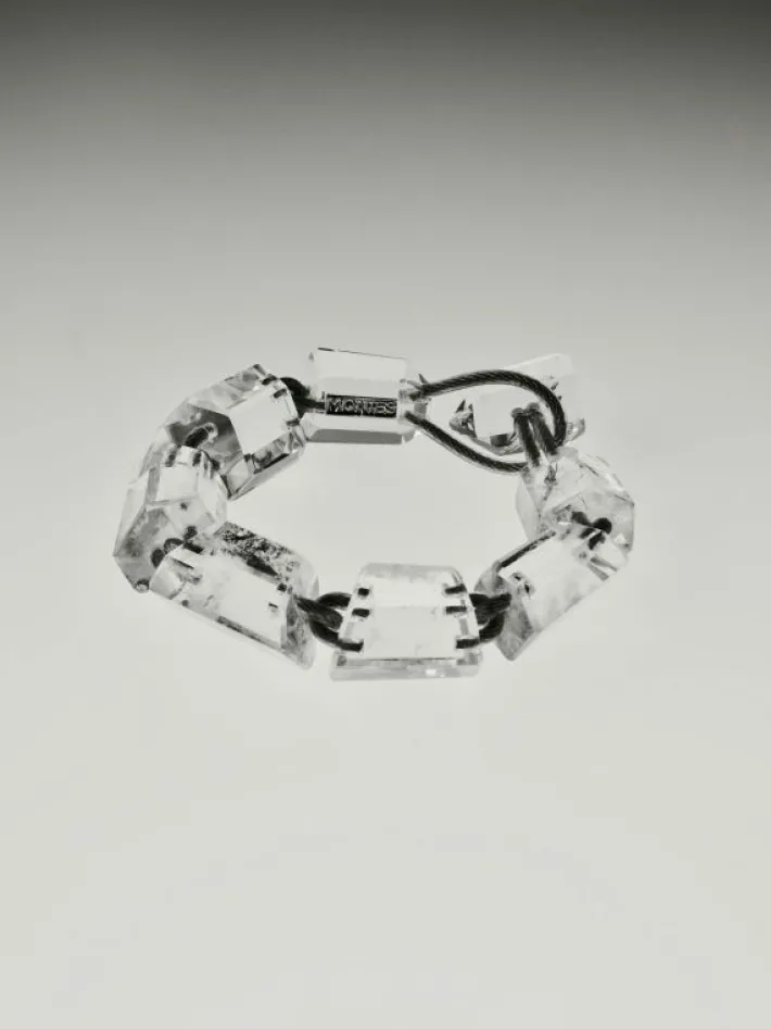Monies Mint bracelet: mountain crystal, steel wire
