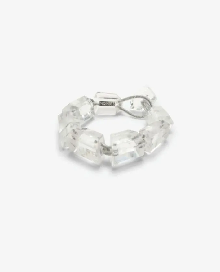 Monies Mint bracelet: mountain crystal, steel wire