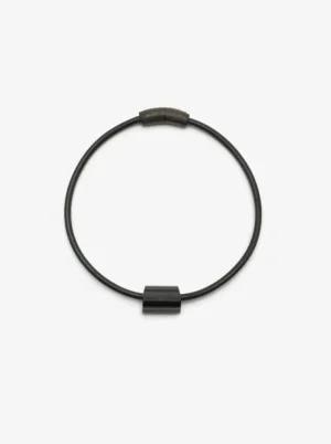 Monies Mint necklace: leather, bog oak, tourmaline