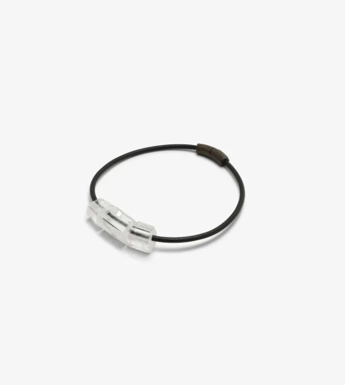 Monies Mint necklace: leather, bog oak, mountain crystal