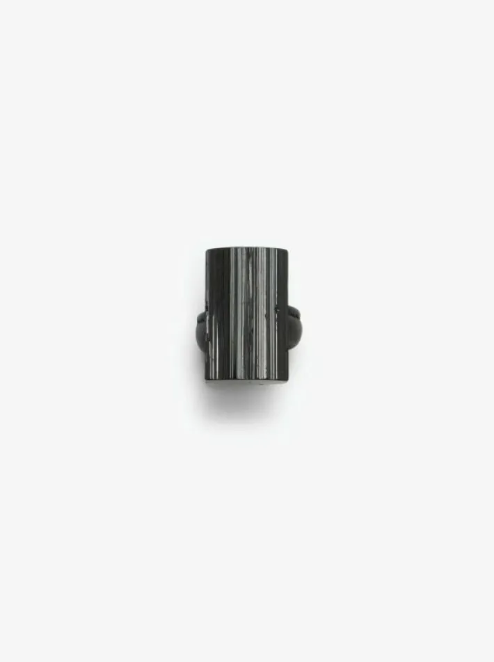 Monies Mint ring: black tourmaline, leather