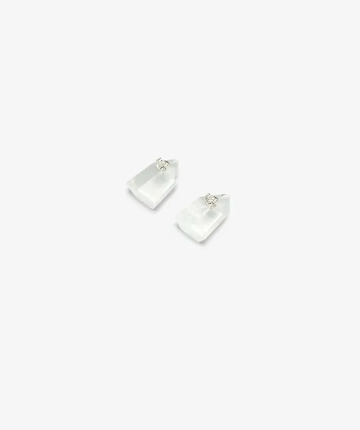 Monies Mint stud earrings: mountain crystal