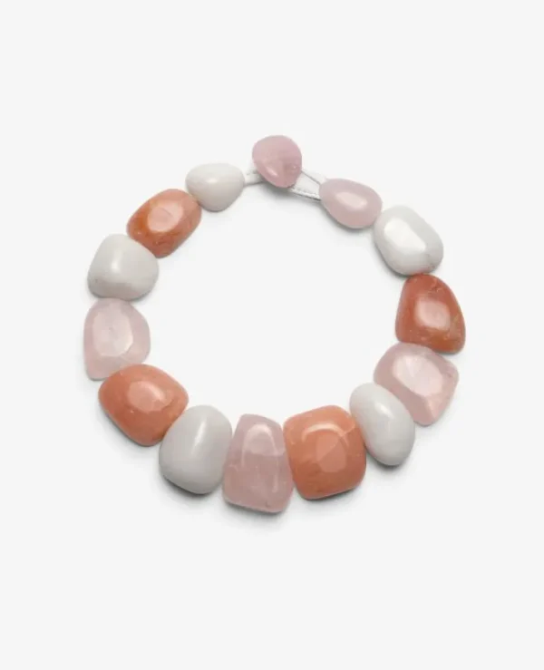 Monies Necklace: agate, rose quartz, carneol