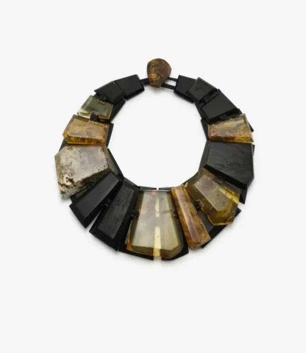 Monies Necklace: amber, ebony, marsh oak