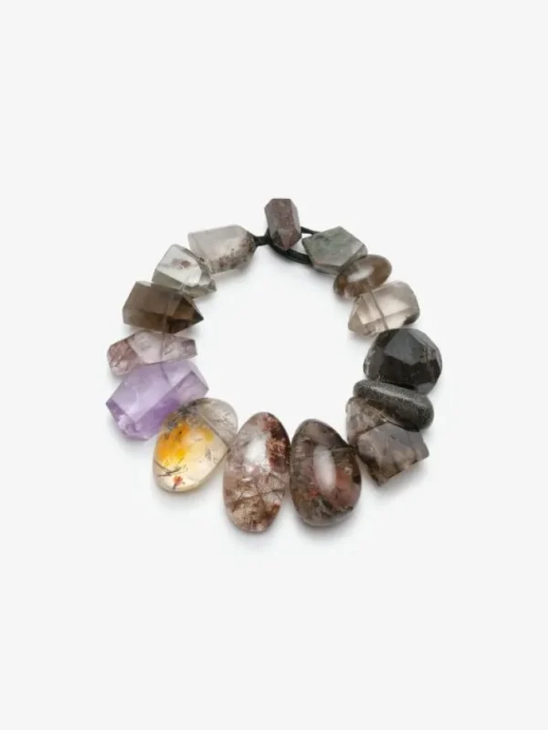 Monies Necklace: amethyst, garnet, ruthilated quartz, garden quartz