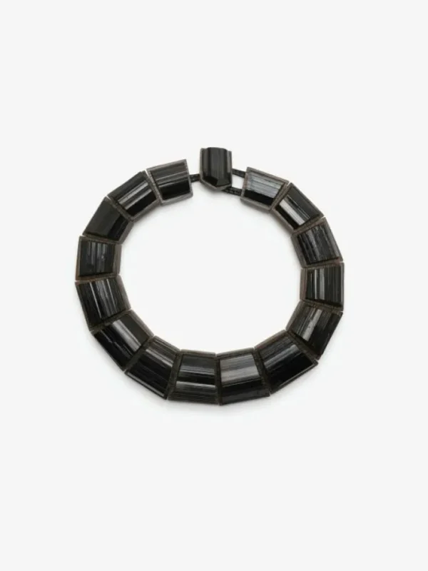 Monies Necklace: black tourmaline, bog oak