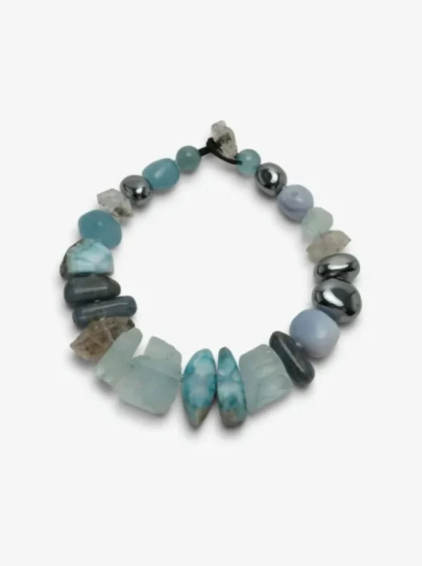 Monies Necklace: chalcedony, aquamarine, kyanite, larimar