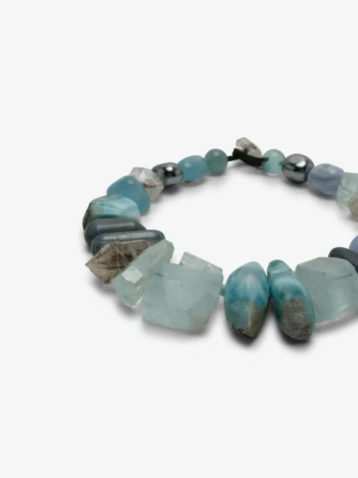 Monies Necklace: chalcedony, aquamarine, kyanite, larimar