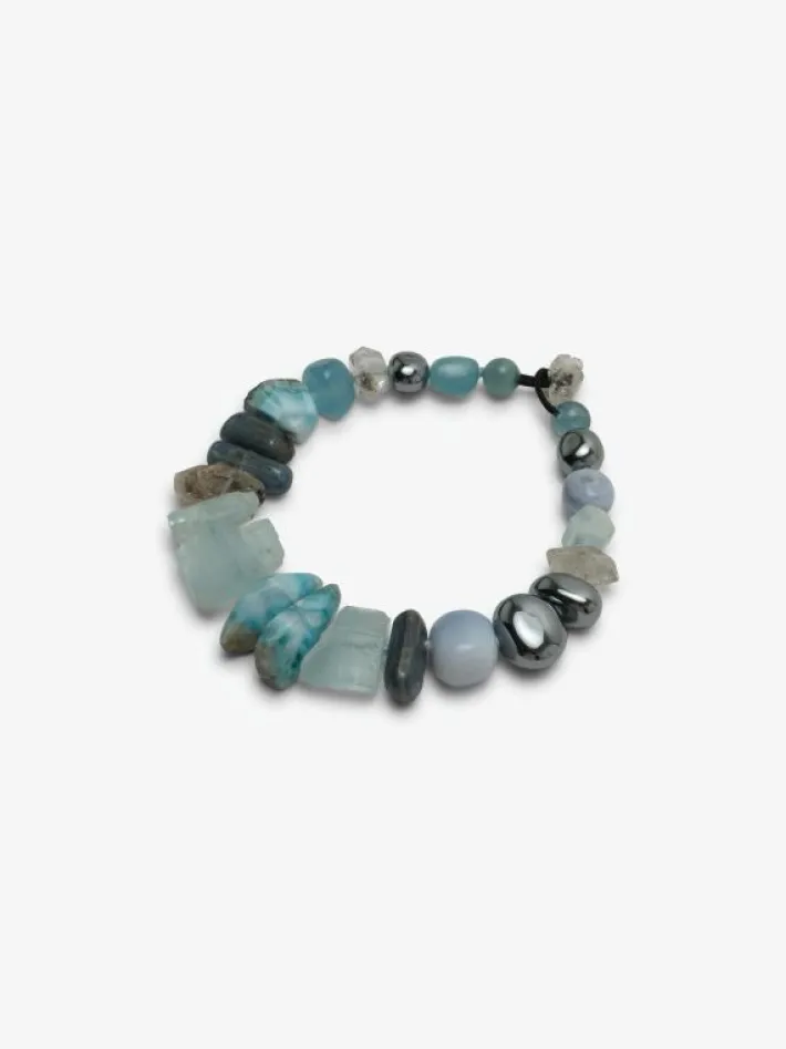 Monies Necklace: chalcedony, aquamarine, kyanite, larimar
