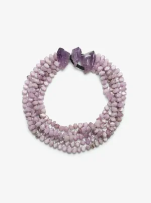 Monies Necklace: kunzite, amethyst