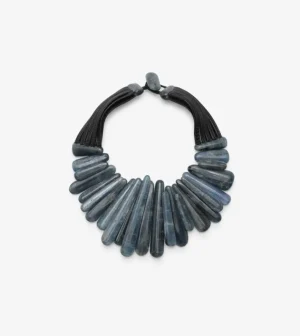 Monies Necklace: kyanite, leather