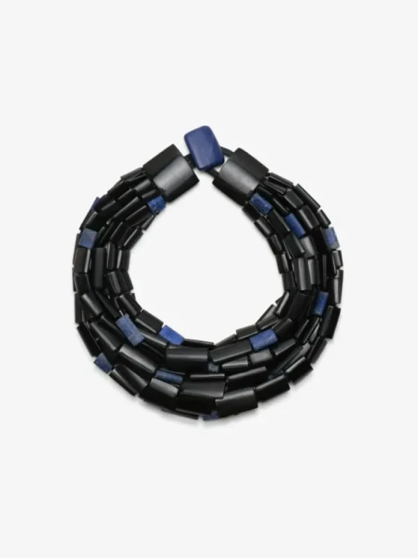 Monies Necklace: lapis lazuli, horn