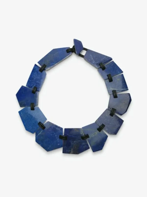 Monies Necklace: lapis lazuli, leather