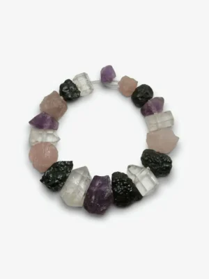 Monies Necklace: mountain crystal, rose quartz, amethyst