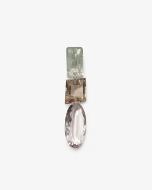 Monies one-piece earring: amethyst, rutilated quartz