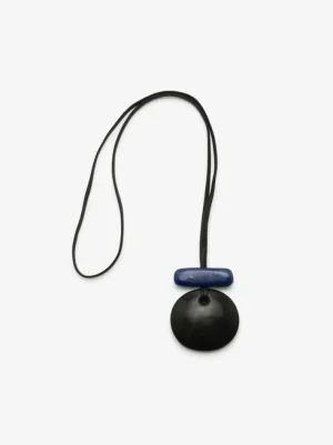 Monies Pendant: Ebony & lapis lazuli