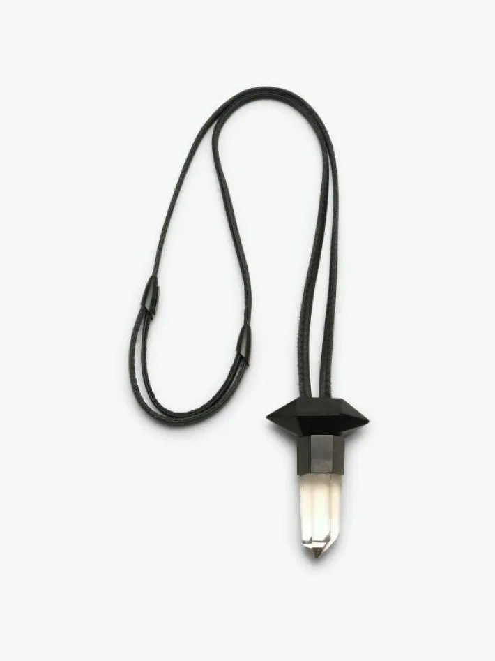 Monies Pendant: mountain crystal, ebony