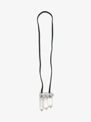 Monies Pendant: mountain crystal, leather
