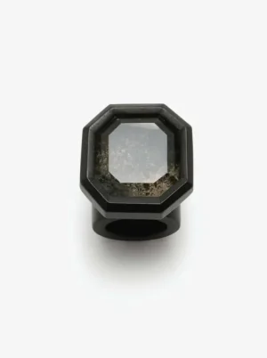 Monies Ring: mountain crystal, ebony